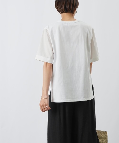 LUCA/LADY LUCK LUCA(ルカ/レディラックルカ)の「LC/LLL 天竺袖フラワープリントTシャツ(Tシャツ/カットソー・レディース・ブラック/オフホワイト・FREE)」の7枚目の写真