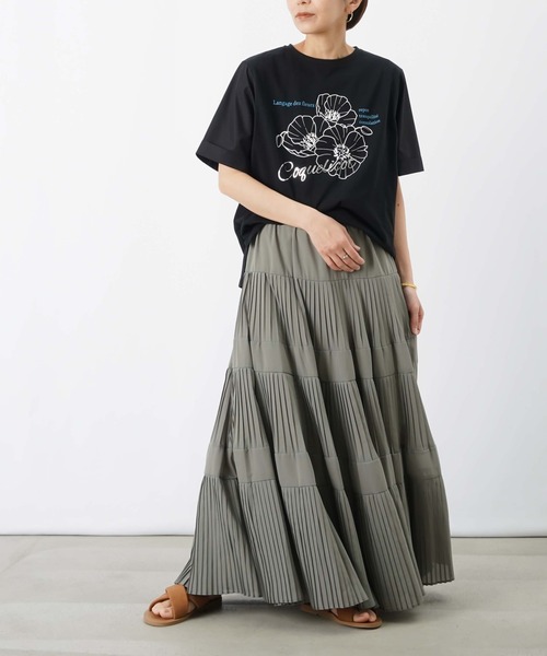 LUCA/LADY LUCK LUCA(ルカ/レディラックルカ)の「LC/LLL 天竺袖フラワープリントTシャツ(Tシャツ/カットソー・レディース・ブラック/オフホワイト・FREE)」の16枚目の写真