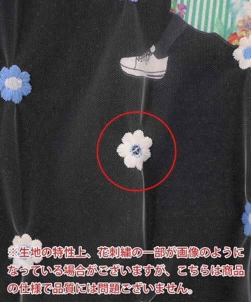 ScoLar(スカラー)の「ScoLar/スカラー 花刺繍 オーガンジー 重ねTEE(Tシャツ/カットソー・レディース・ホワイト/ブラック・FREE)」の10枚目の写真