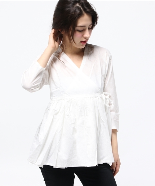 BEAMS BOY（ビームスボーイ）の「BEAMS BOY / シャンブレー カシュクール（シャツ/ブラウス・レディース・ホワイト/ベージュ/ブルー・ONE SIZE）」の12枚目の写真