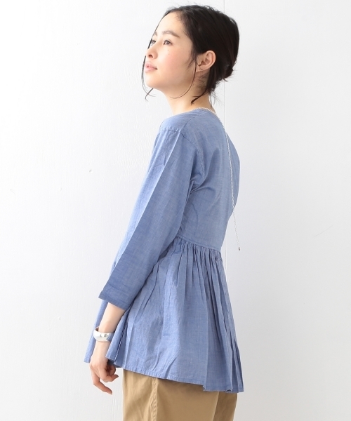 BEAMS BOY（ビームスボーイ）の「BEAMS BOY / シャンブレー カシュクール（シャツ/ブラウス・レディース・ホワイト/ベージュ/ブルー・ONE SIZE）」の20枚目の写真