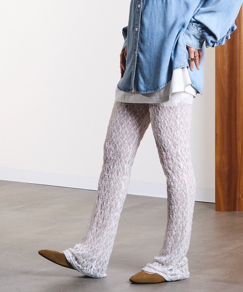 ROSE BUD（ローズバッド）の「LACE FLARE PANTS（その他パンツ・レディース・パープル/ブラック/ホワイト・ONE SIZE）」の12枚目の写真