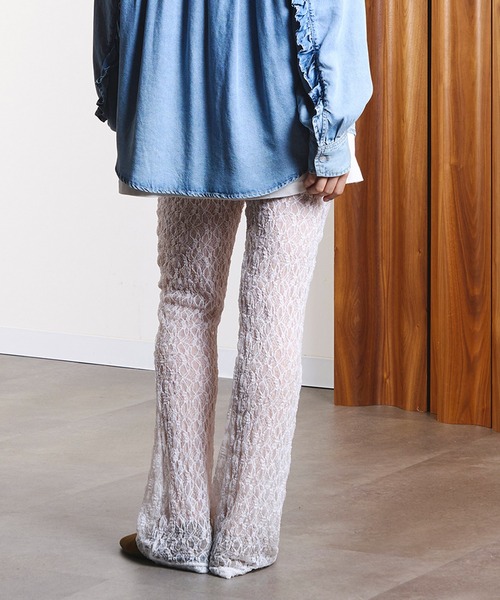 ROSE BUD（ローズバッド）の「LACE FLARE PANTS（その他パンツ・レディース・パープル/ブラック/ホワイト・ONE SIZE）」の13枚目の写真