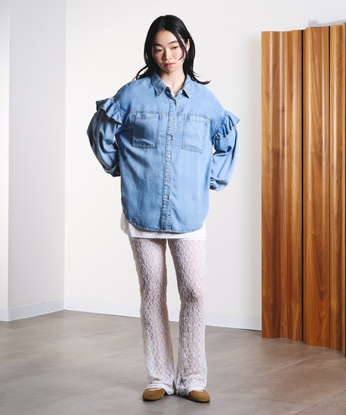 ROSE BUD（ローズバッド）の「LACE FLARE PANTS（その他パンツ・レディース・パープル/ブラック/ホワイト・ONE SIZE）」の14枚目の写真