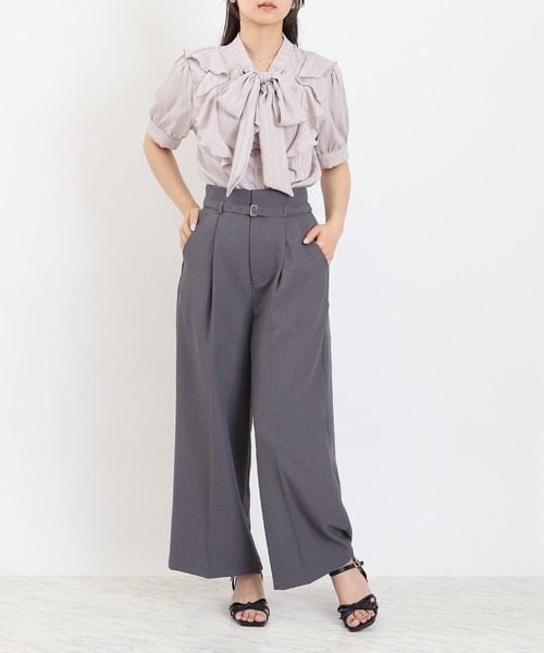 ASTORIA ODIER(アストリアオディール)の「ベルト付きワイドパンツ(その他パンツ・レディース・チャコールグレー/ベージュ/ネイビー・MEDIUM)」の7枚目の写真