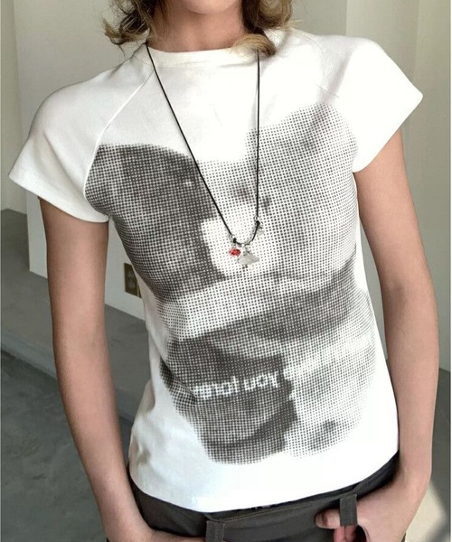 MAISON DE THERESE(メゾン ド テレーズ)の「くまプリント半袖 T シャツ コットン スリム(Tシャツ/カットソー・レディース・White/GRAY・M/L)」の3枚目の写真