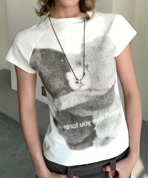 MAISON DE THERESE(メゾン ド テレーズ)の「くまプリント半袖 T シャツ コットン スリム(Tシャツ/カットソー・レディース・White/GRAY・M/L)」の4枚目の写真