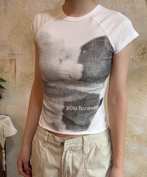 MAISON DE THERESE(メゾン ド テレーズ)の「くまプリント半袖 T シャツ コットン スリム(Tシャツ/カットソー・レディース・White/GRAY・M/L)」の5枚目の写真