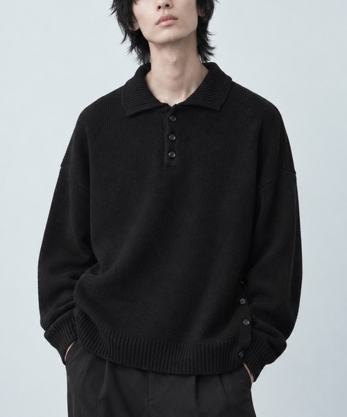 "Bd" — big‑sleeve knit женская футболка вязаная нитями нит‑полосы