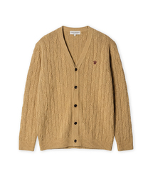 High-Twist Cotton Cable Cardigan (CAMEL)
