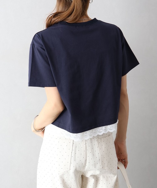 SpRay(スプレイ)の「すそ刺繍ロゴショートスリーブ(Tシャツ/カットソー・レディース・ホワイト/チャコールグレー/ネイビー/ブラック/グレー・FREE)」の15枚目の写真