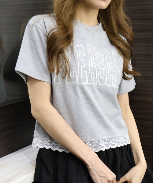 SpRay(スプレイ)の「すそ刺繍ロゴショートスリーブ(Tシャツ/カットソー・レディース・ホワイト/チャコールグレー/ネイビー/ブラック/グレー・FREE)」の17枚目の写真