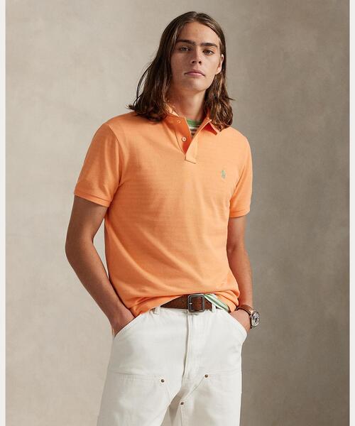 POLO RALPH LAUREN(ポロ ラルフ ローレン)の「カスタム スリム フィット メッシュ ポロシャツ(ポロシャツ・メンズ・オレンジ・L/S)」の1枚目の写真