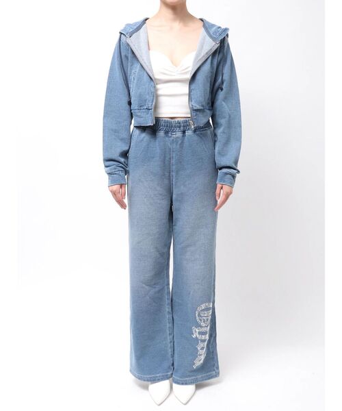GYDA(ジェイダ)の「GYDAカットデニムフレアパンツ(その他パンツ・レディース・ライトブルー・FREE)」の10枚目の写真
