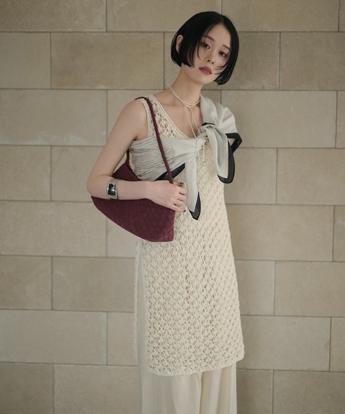 LAULEN（ローレン）の「woven shoulder handbag /編み込みショルダーハンドバッグ（ショルダーバッグ・レディース・ブラウン/ダークブラウン/ライトグリーン/パープル・FREE）」の20枚目の写真