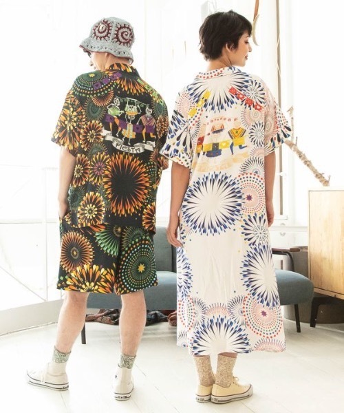 チャイハネ（チャイハネ）の「【チャイハネ】メキシカンハナビナMEN'Sシャツ（シャツ/ブラウス・メンズ・ホワイト/オレンジ/グリーン・FREE）」の9枚目の写真