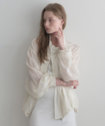 stripe summer half wind Jacket (ivory)