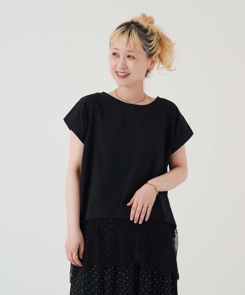 HEART MARKET(ハートマーケット)の「汗染み防止 裾レースT(Tシャツ/カットソー・レディース・ホワイト/ブラック/グレー/チャコール・FREE)」の2枚目の写真