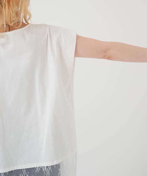 HEART MARKET(ハートマーケット)の「汗染み防止 裾レースT(Tシャツ/カットソー・レディース・ホワイト/ブラック/グレー/チャコール・FREE)」の14枚目の写真