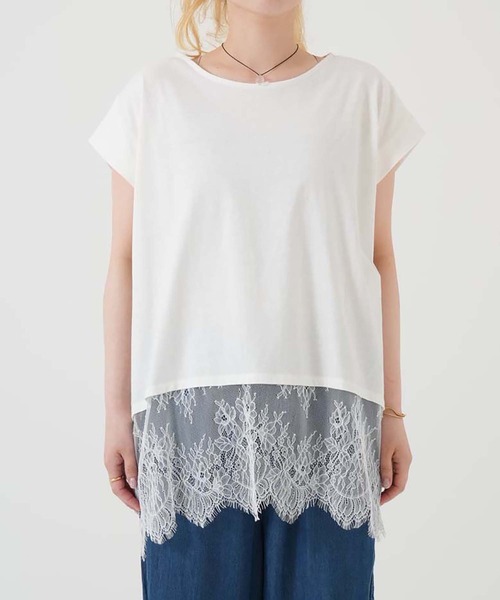 HEART MARKET(ハートマーケット)の「汗染み防止 裾レースT(Tシャツ/カットソー・レディース・ホワイト/ブラック/グレー/チャコール・FREE)」の19枚目の写真