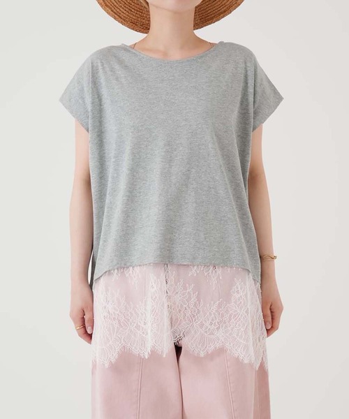 HEART MARKET(ハートマーケット)の「汗染み防止 裾レースT(Tシャツ/カットソー・レディース・ホワイト/ブラック/グレー/チャコール・FREE)」の21枚目の写真