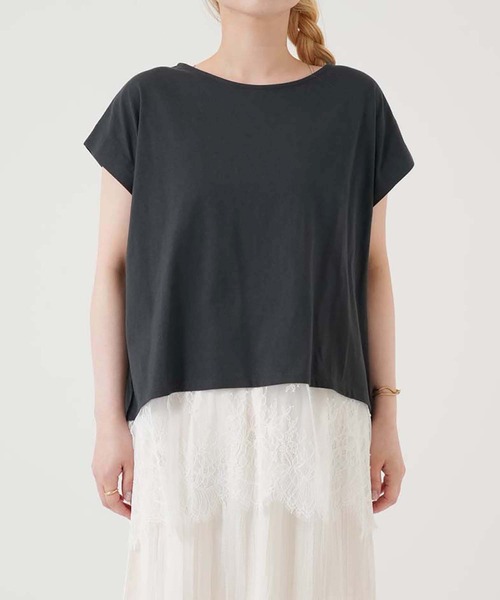 HEART MARKET(ハートマーケット)の「汗染み防止 裾レースT(Tシャツ/カットソー・レディース・ホワイト/ブラック/グレー/チャコール・FREE)」の22枚目の写真