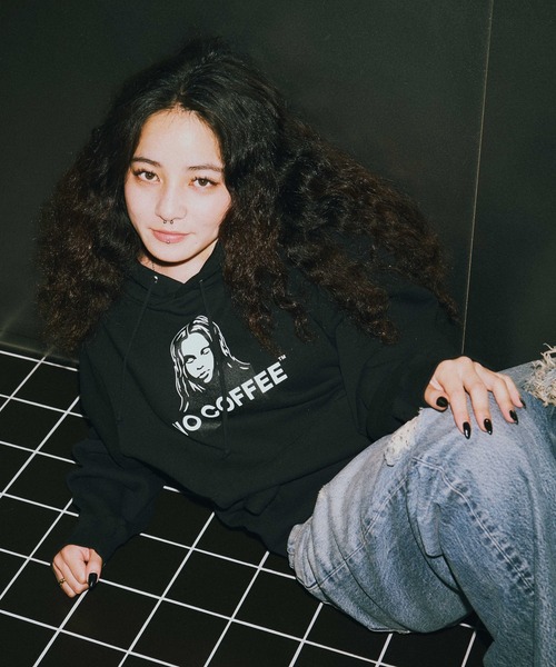 X-girl x NO COFFEE свитшот с капюшоном