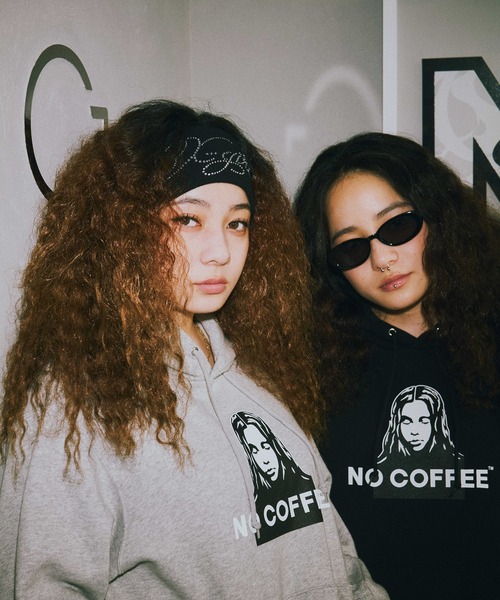 X-girl(エックスガール)の「X-girl x NO COFFEE SWEAT HOODIE(パーカー・レディース・ブラック/アッシュ・L/S/M)」の5枚目の写真
