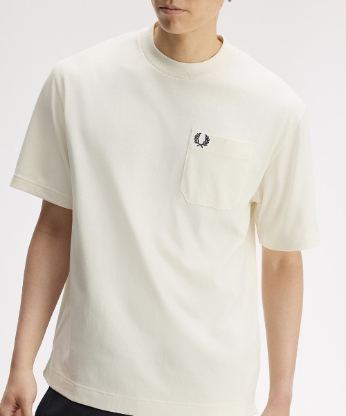 FRED PERRY(フレッドペリー)の「Relaxed T-Shirt/リラックスTシャツ(Tシャツ/カットソー・メンズ・カーキ/ダークネイビー/ホワイト/グレイッシュブルー/ネイビー/ブラック/ベージュ・L/XL/S/M)」の22枚目の写真