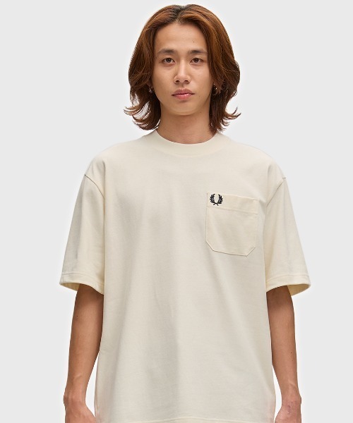 FRED PERRY(フレッドペリー)の「Relaxed T-Shirt/リラックスTシャツ(Tシャツ/カットソー・メンズ・カーキ/ダークネイビー/ホワイト/グレイッシュブルー/ネイビー/ブラック/ベージュ・L/XL/S/M)」の20枚目の写真