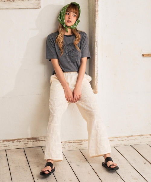 anap mimpi（アナップミンピ）の「フローラル 刺繍 イージー パンツ（その他パンツ・レディース・アイボリー・F）」の4枚目の写真