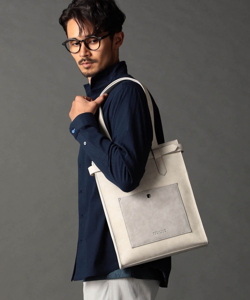 NICOLE CLUB FOR MEN(ニコルクラブフォーメン)の「ベルテッドトートバッグ(トートバッグ・メンズ・シルバーグレー/ブラック×グレー/ブラック・FREE)」の10枚目の写真