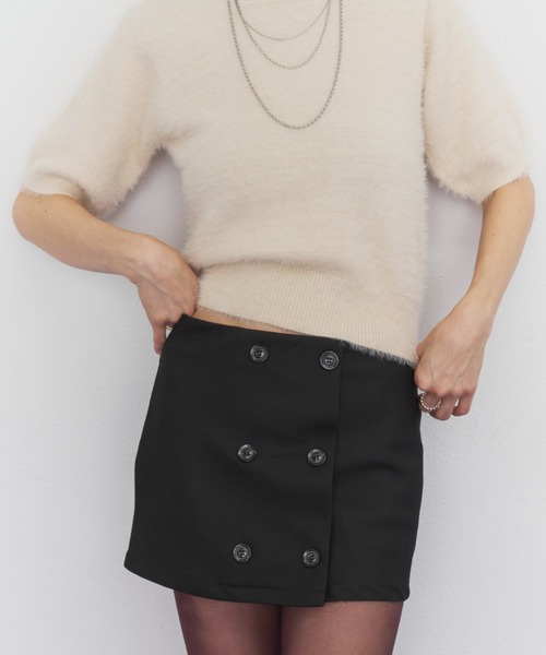 Rohwel(ローウェル)の「Feather Yarn Short Sleeve Knit / フェザーヤーンショートスリーブニット(ニット/セーター・レディース・アイボリー/ブラウン/ブラック・FREE)」の14枚目の写真