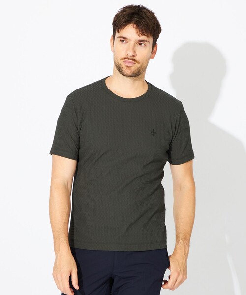 EPOCA UOMO（エポカウォモ）の「リンクスジャカードヘリンボーンカットソー（Tシャツ/カットソー・メンズ・グレー系その他2/ホワイト/ブラック・48/46）」の3枚目の写真