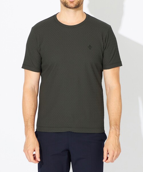EPOCA UOMO（エポカウォモ）の「リンクスジャカードヘリンボーンカットソー（Tシャツ/カットソー・メンズ・グレー系その他2/ホワイト/ブラック・48/46）」の7枚目の写真