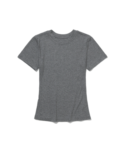MOAA(モア)の「リブスリムハーフスリーブ(Tシャツ/カットソー・レディース・グレー/スカイブルー/ブラウン/ワイン/ブラック/ホワイト・SMALL/MEDIUM)」の16枚目の写真