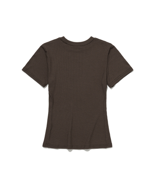 MOAA(モア)の「リブスリムハーフスリーブ(Tシャツ/カットソー・レディース・グレー/スカイブルー/ブラウン/ワイン/ブラック/ホワイト・SMALL/MEDIUM)」の14枚目の写真