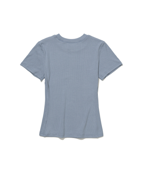 MOAA(モア)の「リブスリムハーフスリーブ(Tシャツ/カットソー・レディース・グレー/スカイブルー/ブラウン/ワイン/ブラック/ホワイト・SMALL/MEDIUM)」の8枚目の写真