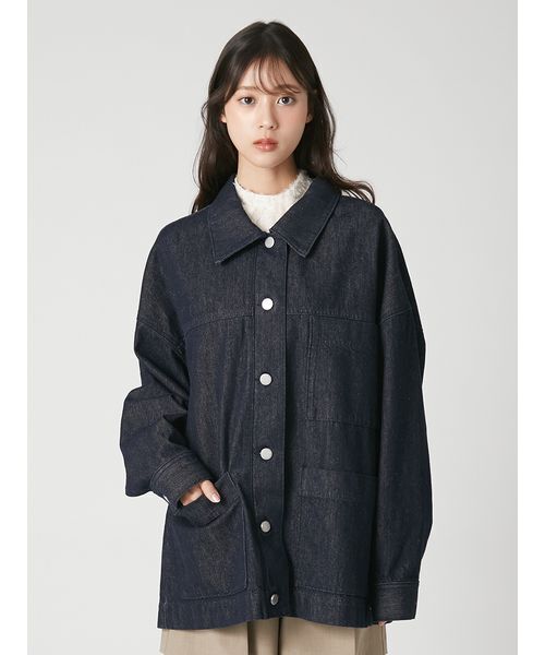 FRAY I.D(フレイアイディー)の「カバーオールデニムジャケット(デニムジャケット・レディース・ブルー/ブラウン/インディゴブルー・1/0)」の7枚目の写真