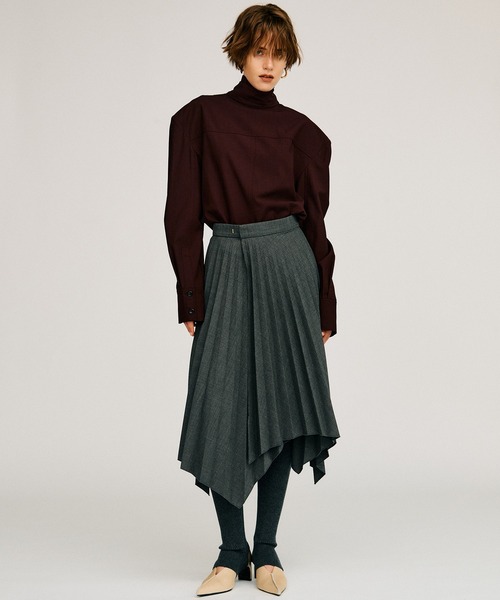 PRANK PROJECT(プランクプロジェクト)の「【2026Autumn Pre-Order】ハイネックパワショルシャツ / High-Neck Power Shoulder Shirt(シャツ/ブラウス・レディース・ブラック/ボルドー/ホワイト・FREE)」の10枚目の写真