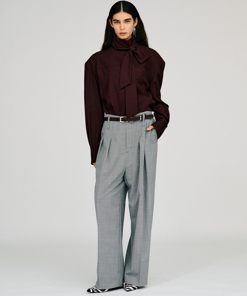 PRANK PROJECT(プランクプロジェクト)の「【2026Autumn Pre-Order】ハイネックパワショルシャツ / High-Neck Power Shoulder Shirt(シャツ/ブラウス・レディース・ブラック/ボルドー/ホワイト・FREE)」の11枚目の写真
