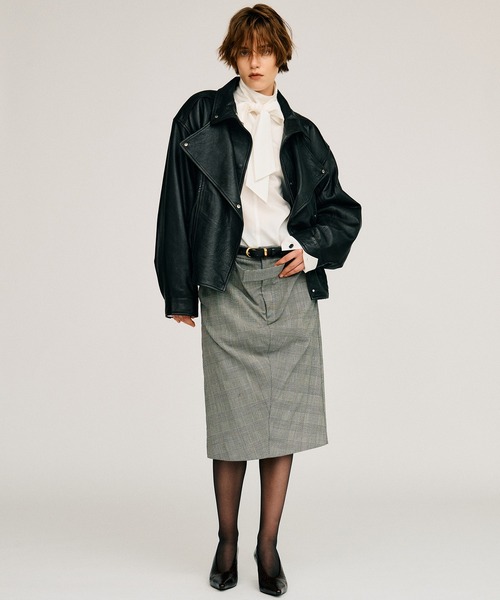 PRANK PROJECT(プランクプロジェクト)の「【2026Autumn Pre-Order】ハイネックパワショルシャツ / High-Neck Power Shoulder Shirt(シャツ/ブラウス・レディース・ブラック/ボルドー/ホワイト・FREE)」の14枚目の写真