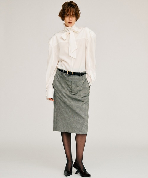 PRANK PROJECT(プランクプロジェクト)の「【2026Autumn Pre-Order】ハイネックパワショルシャツ / High-Neck Power Shoulder Shirt(シャツ/ブラウス・レディース・ブラック/ボルドー/ホワイト・FREE)」の16枚目の写真