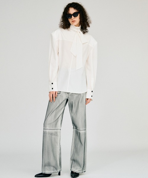 PRANK PROJECT(プランクプロジェクト)の「【2026Autumn Pre-Order】ハイネックパワショルシャツ / High-Neck Power Shoulder Shirt(シャツ/ブラウス・レディース・ブラック/ボルドー/ホワイト・FREE)」の19枚目の写真