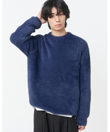 Hairy crewneck knit NAVY