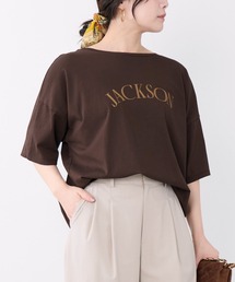 "JACKSON"ロゴプリントハーフスリーブTシャツ