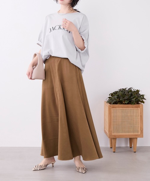 MICA&DEAL（マイカ＆ディール）の「"JACKSON"ロゴプリントハーフスリーブTシャツ（Tシャツ/カットソー・レディース・チャコールグレー/ブラウン/ライトグレー・FREE）」の16枚目の写真