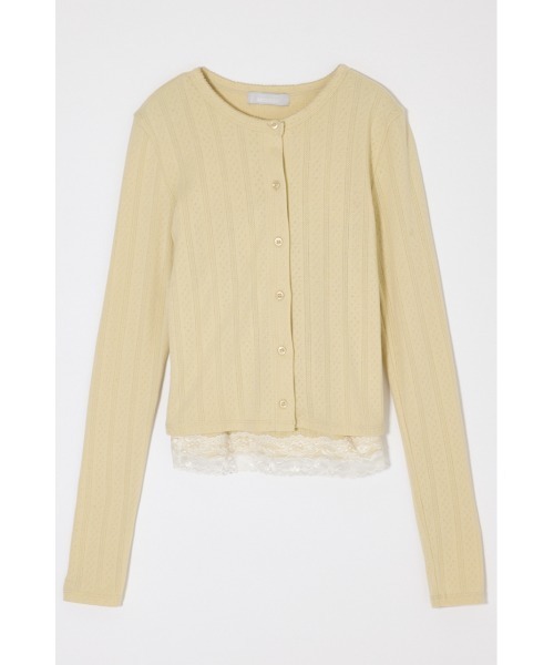 MOUSSY（マウジー）の「【26年AW新作】【WEB限定】LACY キャミソール & カーディガン（アンサンブル・レディース・ブラック/ネイビー/杢グレー/ライトイエロー・FREE）」の4枚目の写真
