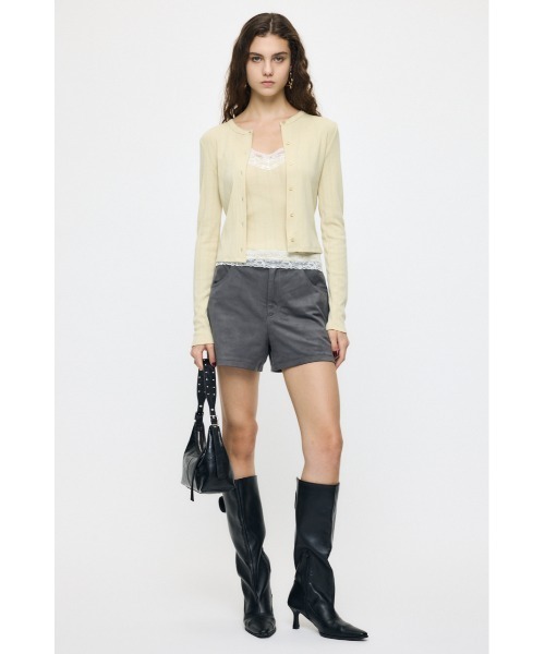 MOUSSY（マウジー）の「【26年AW新作】【WEB限定】LACY キャミソール & カーディガン（アンサンブル・レディース・ブラック/ネイビー/杢グレー/ライトイエロー・FREE）」の13枚目の写真