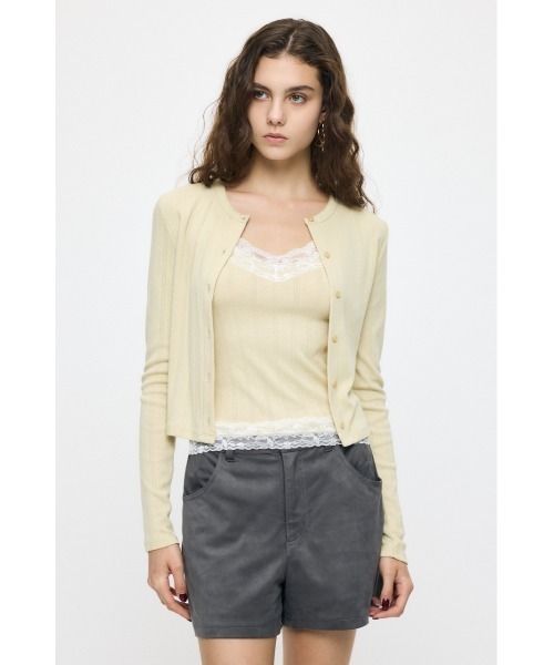 MOUSSY（マウジー）の「【26年AW新作】【WEB限定】LACY キャミソール & カーディガン（アンサンブル・レディース・ブラック/ネイビー/杢グレー/ライトイエロー・FREE）」の15枚目の写真